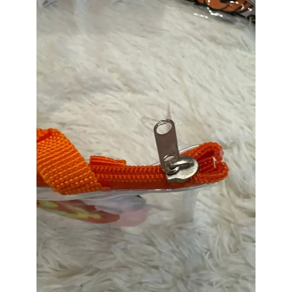 Snoopy Halloween pumpkin jack-o-lantern bag pouch zipper clear orange